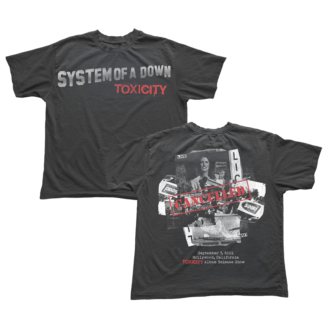2001 SYSTEM OF A DOWN TOXICITY Tシャツ Toxicity Album Release Party T-Shirt – System of a Down