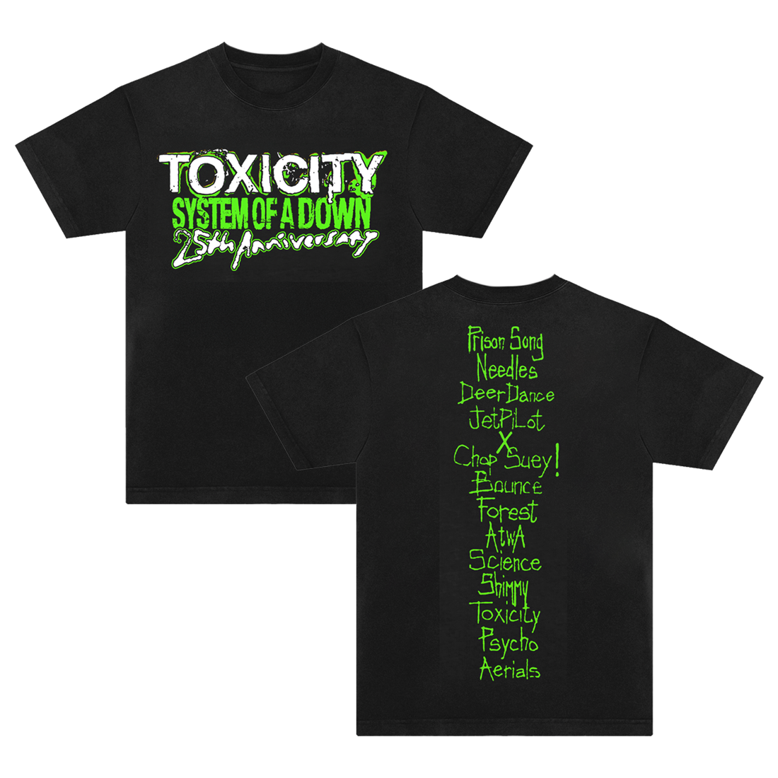 Toxicity 25 Tracklist T-Shirt – System of a Down