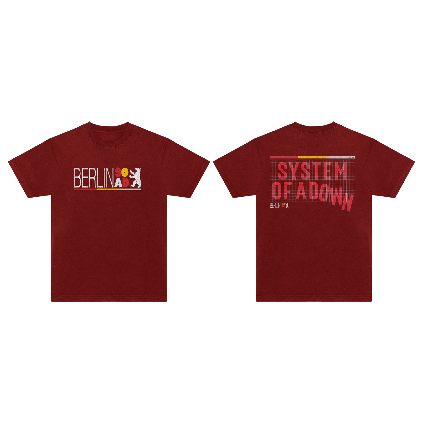 SOAD Berlin Event T-Shirt Maroon