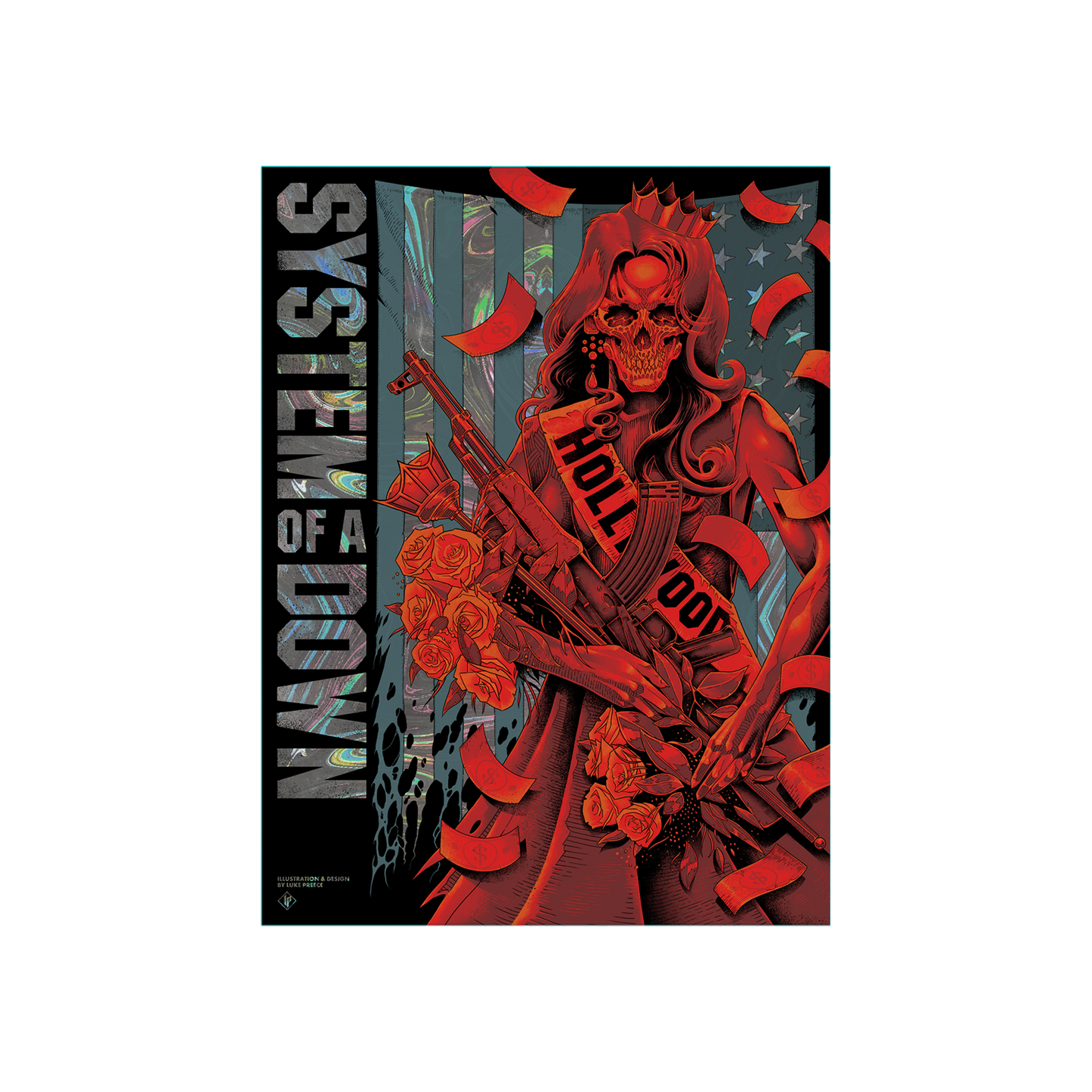 SOAD Beauty Queen Red Poster  - Metallic/Unsigned