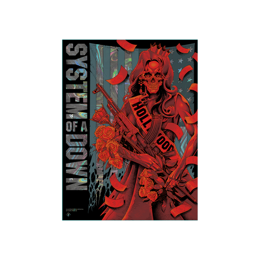 SOAD Beauty Queen Red Poster  - Metallic