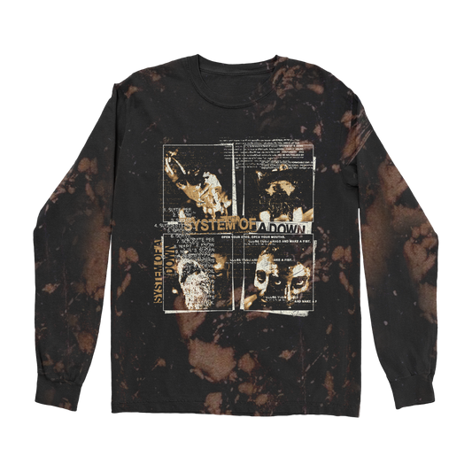 Self-Titled Painted Faces Bleach-Dye Long Sleeve