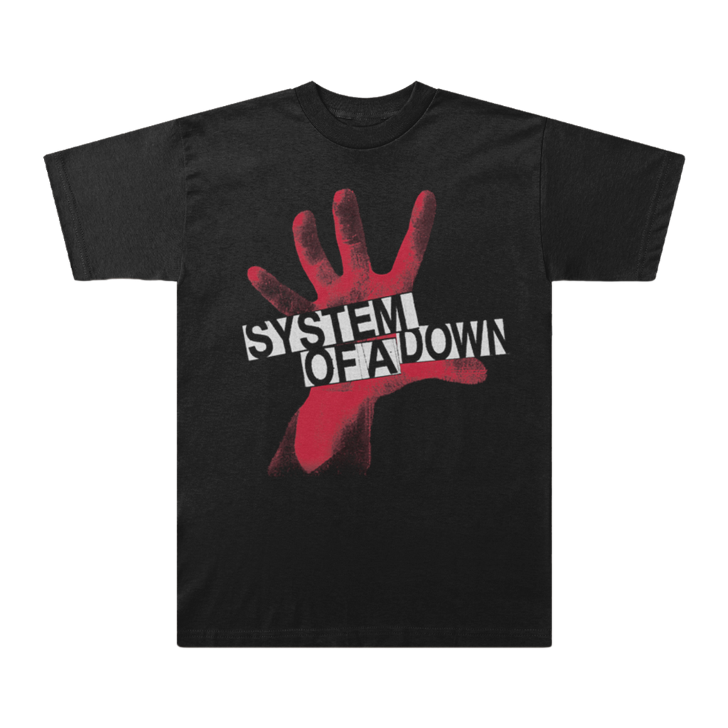 Self Titled Red Hand Logo T-Shirt – System of a Down Self Titled Red Hand Logo T-Shirt – System of a Down